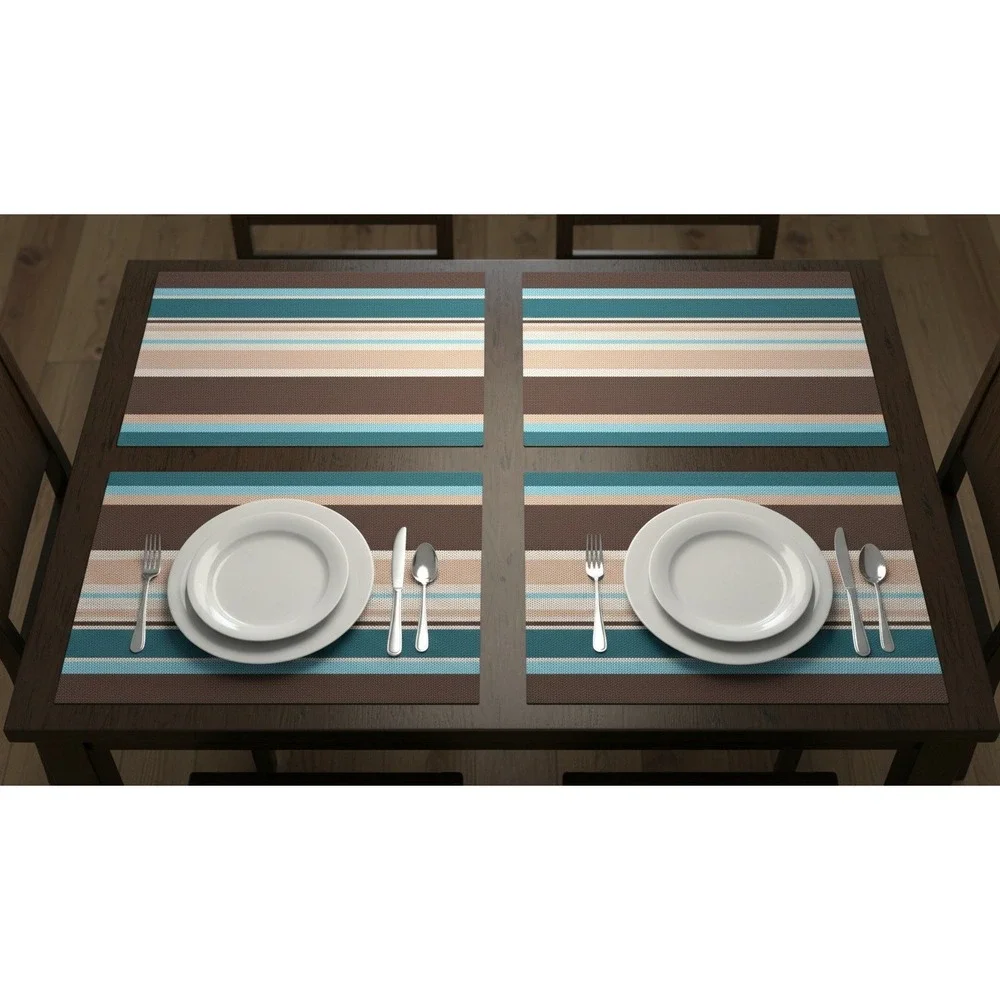 4 Pcs United Office Chair PVC Placemats Multi